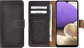Samsung Galaxy A42 hoesje - Bookcase - Samsung A42 Hoesje Book Case Wallet Echt Leder Donker Bruin Cover