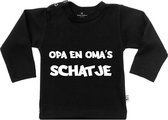 Setje shirt met broek zwart/wit met tekst en print. 50/56