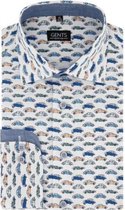 GENTS | Overhemd Heren Volwassenen print auto oranje-blauw Maat 3XL 47/48