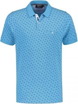 GENTS | Polo miniprint lichtblauw Maat XL | Polo Shirt Heren | Poloshirts