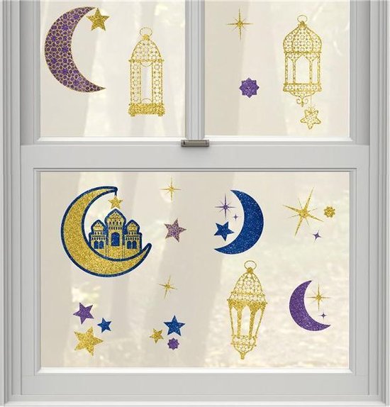 Eid Raamstickers Ramadan Raamstickers Lantaarn Patroon