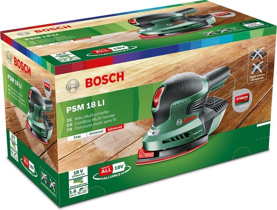 Betrokken vervaldatum Rauw Bosch PSM 18 LI Accu multischuurmachine - Zonder 18V accu en lader - Incl.  3 schuurbladen | bol.com
