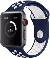 Geschikt voor Apple Watch Bandje / Apple Watch Band / iWatch bandje / Series 1 2 3 4 5 6 SE / Dubbel Sport / Siliconen Nike / Armband / Roestvrij / 38 mm / 40 mm / S/M - Blauw & Wi