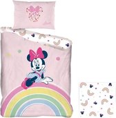 Disney Minnie Mouse Dekbedovertrek Rainbow - Eenpersoons - 140  x 200 cm - Polyester