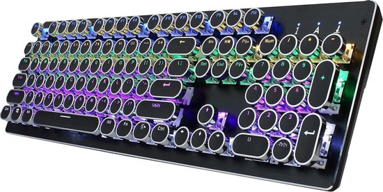 Reformworks Typemachine stijl toetsenbord met 68 toetsen – Mechanisch retro toetsenbord