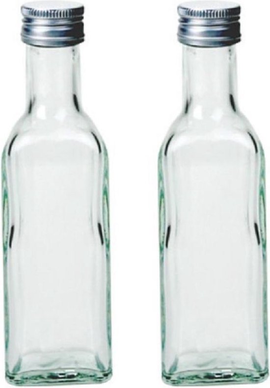 40x Flacons en Verres avec bouchon à vis - Carré - 100 ml - Flacons /  flacons en verre... | bol.com