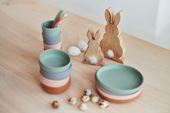 Jollein - Kinderserviesset 4-delig (Caramel) - Siliconen - Baby Servies, Baby Bestek - 6-18 maanden van Jollein — afbeelding 3