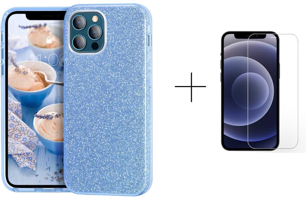 All About Your Phone Telefoonhoesje - Back Cover - Geschikt Voor Apple IPhone 12 - Blauw
