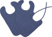 Slab badstof met strikjes  25x38 navy 3 stuks IDS.