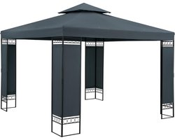 Casaria Paviljoen Lorca 3x3m - UV-bescherming 50+ Metaal - Antraciet