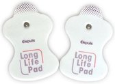TENS/EMS Long Life Elektroden Pads - 4 stuks - o.a. voor OMRON Elektrodentherapie en tens apparaat - met 2,5 mm knopsluiting gelpads - Longlife pad- 6x10 cm longlife gel pad