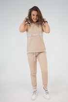 La Pèra Vrijetijdspak - Huispak Dames kledingsetje Trainingspak JUST beige - Maat XL