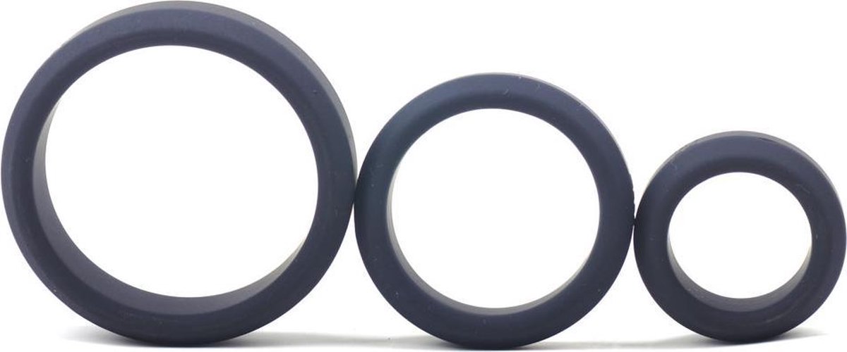 Goedkoopste Triple Cockring Set Enhanced Zwart - 3 verschillende maten - Cockring voor mannen - XXL - Stimulerend - Spannend voor koppels - Sex speeltjes - Sex toys - Erotiek - Sexspelletjes voor mannen en vrouwen – Seksspeeltjes - cockring - Penis Ring