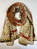 Zomersjaal print top van glad materiaal 30% zijde met 70% viscose