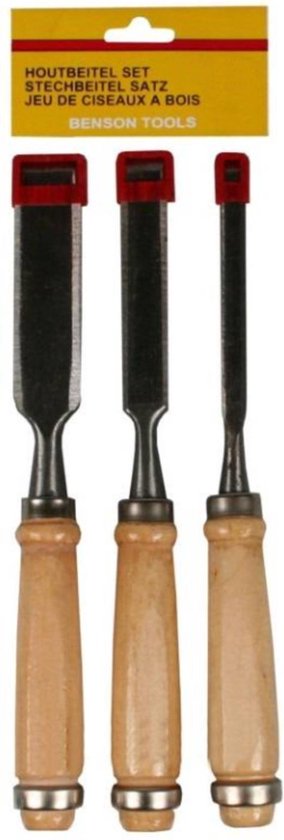Benson Houtbeitel set - 3-delig - stevige houten greep