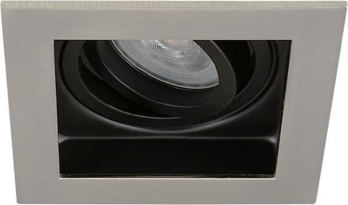 Platte inbouwspot Esra -Verdiept RVS Look -Extra Warm Wit -Dimbaar -3.8W -RTM Lighting LED