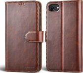 Premium Book Wallet Case Boek Hoesje voor Apple iPhone 7 / iPhone 8 / iPhone SE (2020) - Bruin