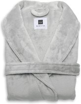 Heerlijk Zachte Unisex Fleece Badjas Lang Model Licht Grijs | L | Comfortabel En Luxe | Met Ceintuur, Zakken En Kraag