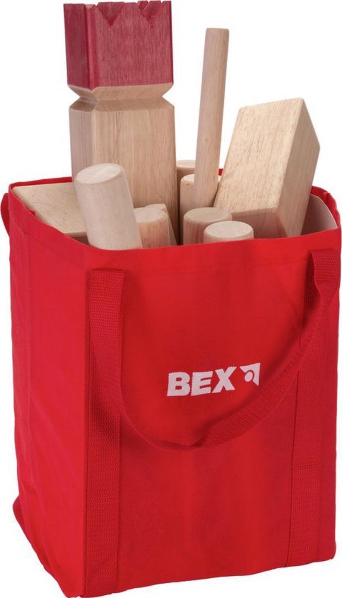 Bex Sport Original Kubb Rode Koning -Rubberhout inclusief houten opbergkrat — afbeelding 11