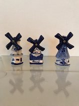 koelkastmagneet molen 3 verschillende types handgeschilderd Delfts blauw