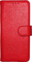 HB Hoesje Geschikt voor Samsung Galaxy S21 Ultra Rood - Luxe Kunstlederen Portemonnee Book Case
