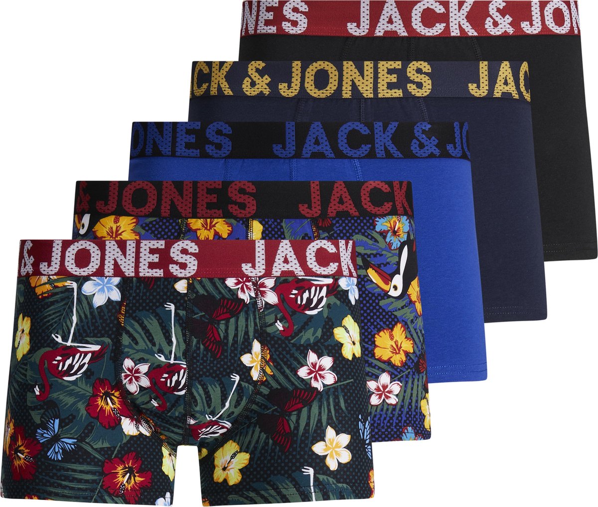 JACK&JONES ACCESSORIES JACPRINTED TRUNKS 5 PACK Heren Onderbroek - Maat M