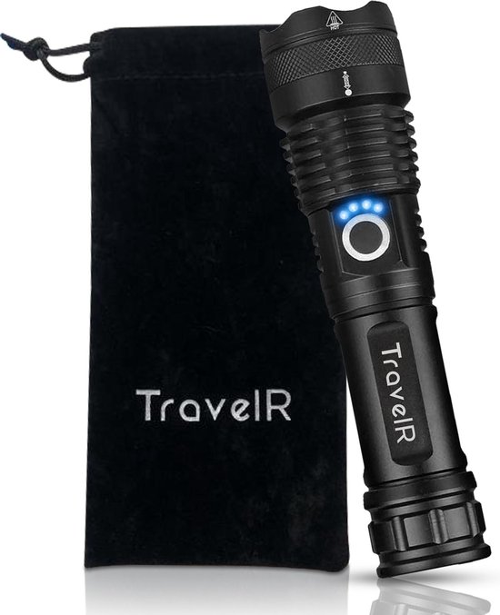 Portaal privacy waterval TravelR LED Zaklamp – USB-C Oplaadbaar – Waterproof – 3000 Lumen – 5000 mAh  Batterij –... | bol.com