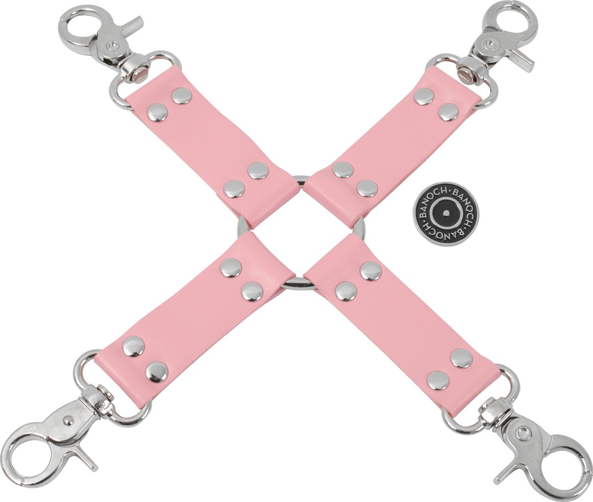 Goedkoopste Banoch - Pink hogtie with clips - Roze hogtie met haken - bondage