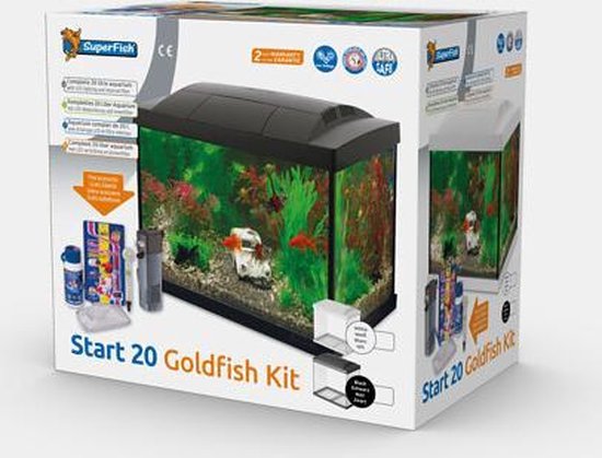 Gelijkmatig middag Hoeveelheid geld Superfish Aqua 20 Goldfish Kit Led Aquarium - 20 L - Zwart - 36 x 23 x 32.1  cm | bol.com