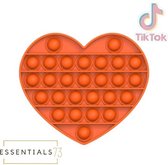 ESSENTIALS73 POP IT Fidget Toy - Hart - Heart  - Oranje - Tiktok