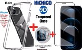 Apple iPhone 11 Pro Max Hoesje Transparant Shockproof Case + Screenprotector Tempered Glass + Camera Screenprotector Tempered Glass 9H 2.5D 0.3mm – ( Extra Voordelig ) HiCHiCO