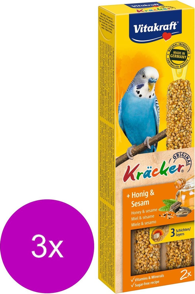 Vitakraft Parkiet Kracker 2 stuks - Vogelsnack - 3 x Honing