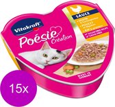 Vitakraft Poésie Saus Alu 85 g - Kattenvoer - 15 x Kip&Groente