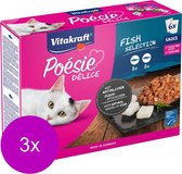 Vitakraft Poesie Multipack Deli Sauce Fish Pouch 6x85 g - Nourriture pour chats - 3 x Pollock & Cod