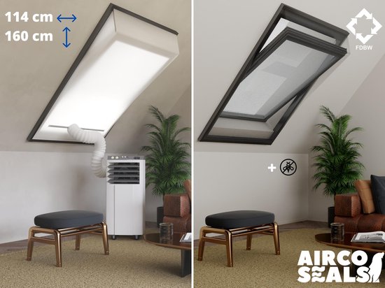 Kit d'étanchéité de fenêtre Mobile Airco - Avec moustiquaire - 114 x 160 cm  Velux SK10... | bol.com