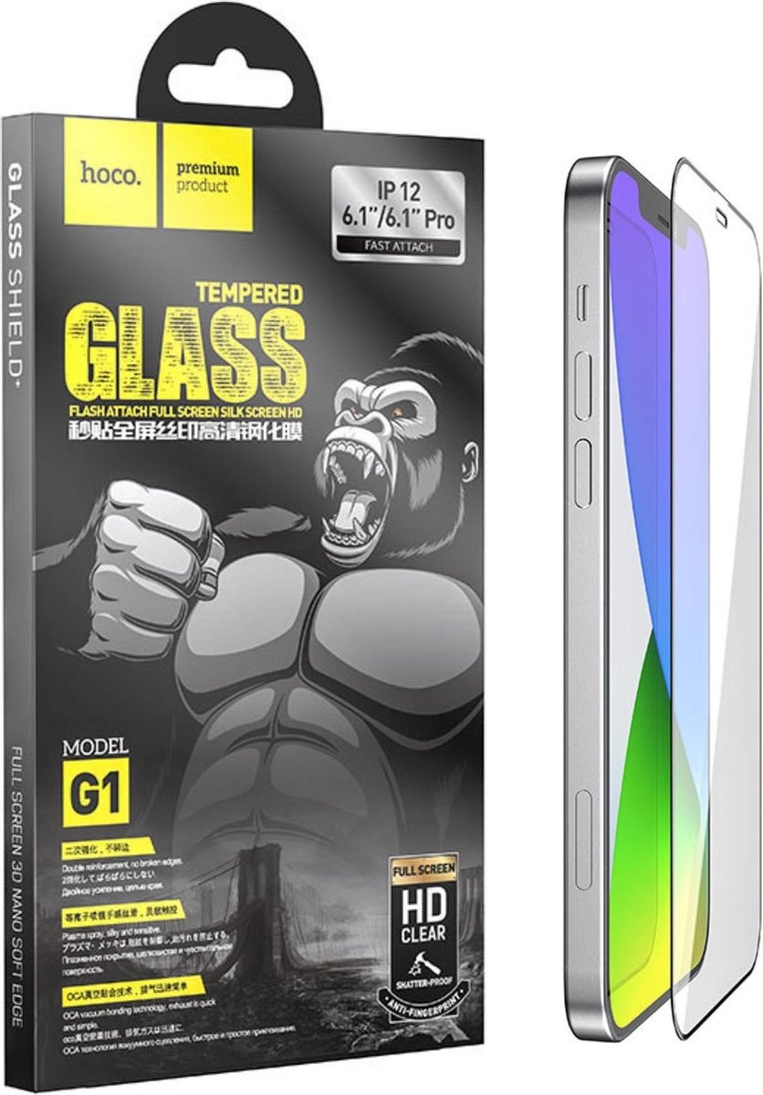Screenprotector iPhone 12 Pro / iPhone 12 - Gorilla Glas - 6.1 Inch - Dubbele stevigheid