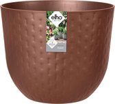 Elho Fuente Grains Rond 30 - Pot De Fleurs pour Intérieur Et Extérieur - Ø 29.5 x H 24.3 cm - Marron/Brun Rouillé