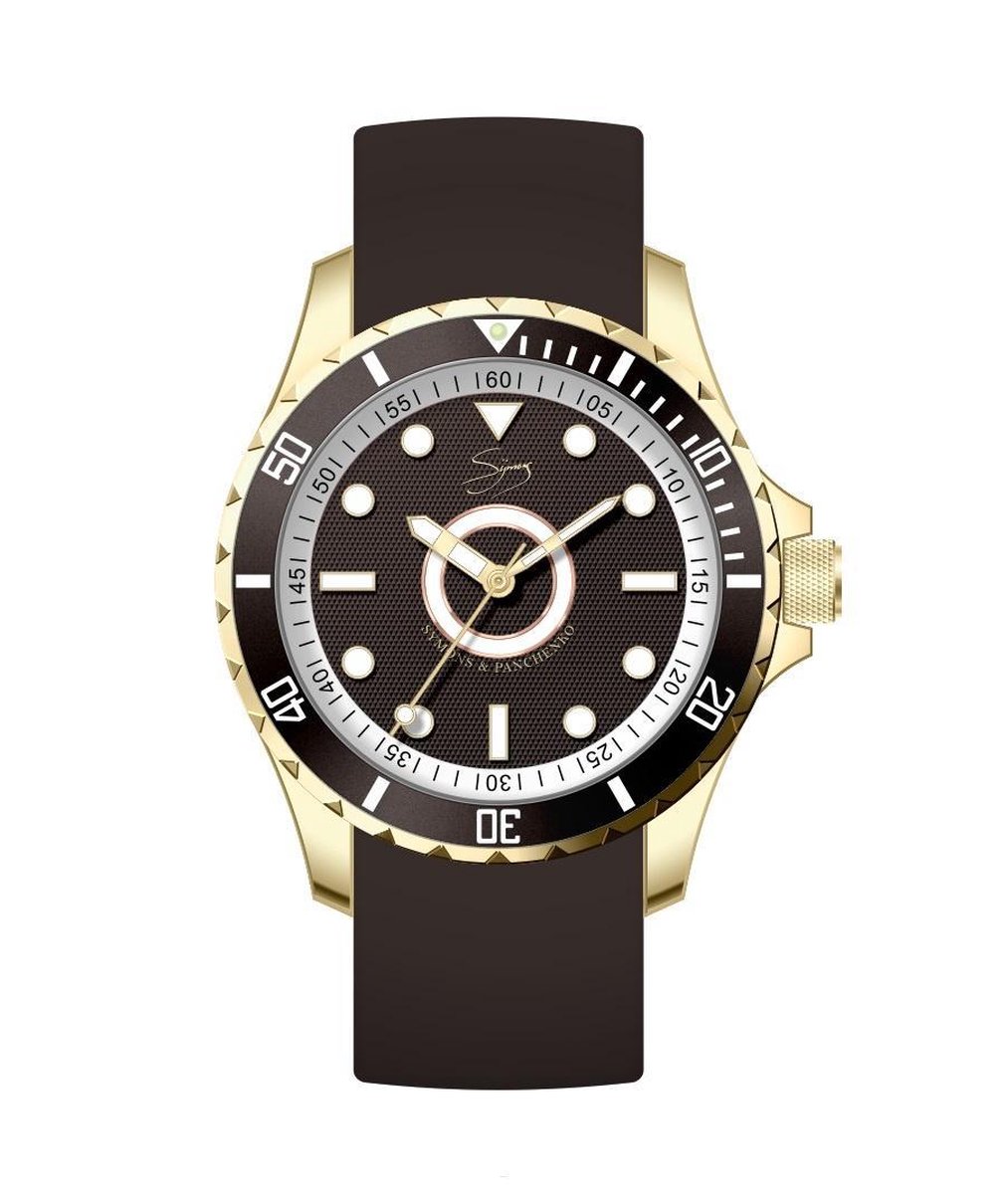 DUTCH MASTER MARRÓN DOUBLE PLATED YELLOW GOLD 3-HAND 10 ATM - 43MM