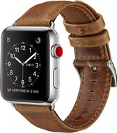 Leren Apple watch bandje - Horlogebandje bruin leer 42 mm / 44 mm