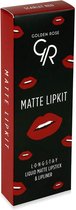 Golden Rose Matte LIPKIT :SCARLET RED Matte vloeibare lippenstift & lipLiner combinatie