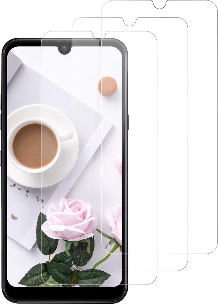 Screenprotector Glas - Tempered Glass Screen Protector Geschikt voor: LG Q60 - 3x