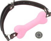 Banoch - mouthgag bone - siliconen gag bot - roze - puppy play