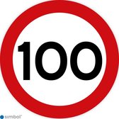 Simbol - Stickers 100 km - Maximaal 100 km/u - Duurzame Kwaliteit - Formaat ø 20 cm.