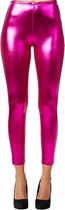 dressforfun - Metallic legging pink M - verkleedkleding kostuum halloween verkleden feestkleding carnavalskleding carnaval feestkledij partykleding - 303613