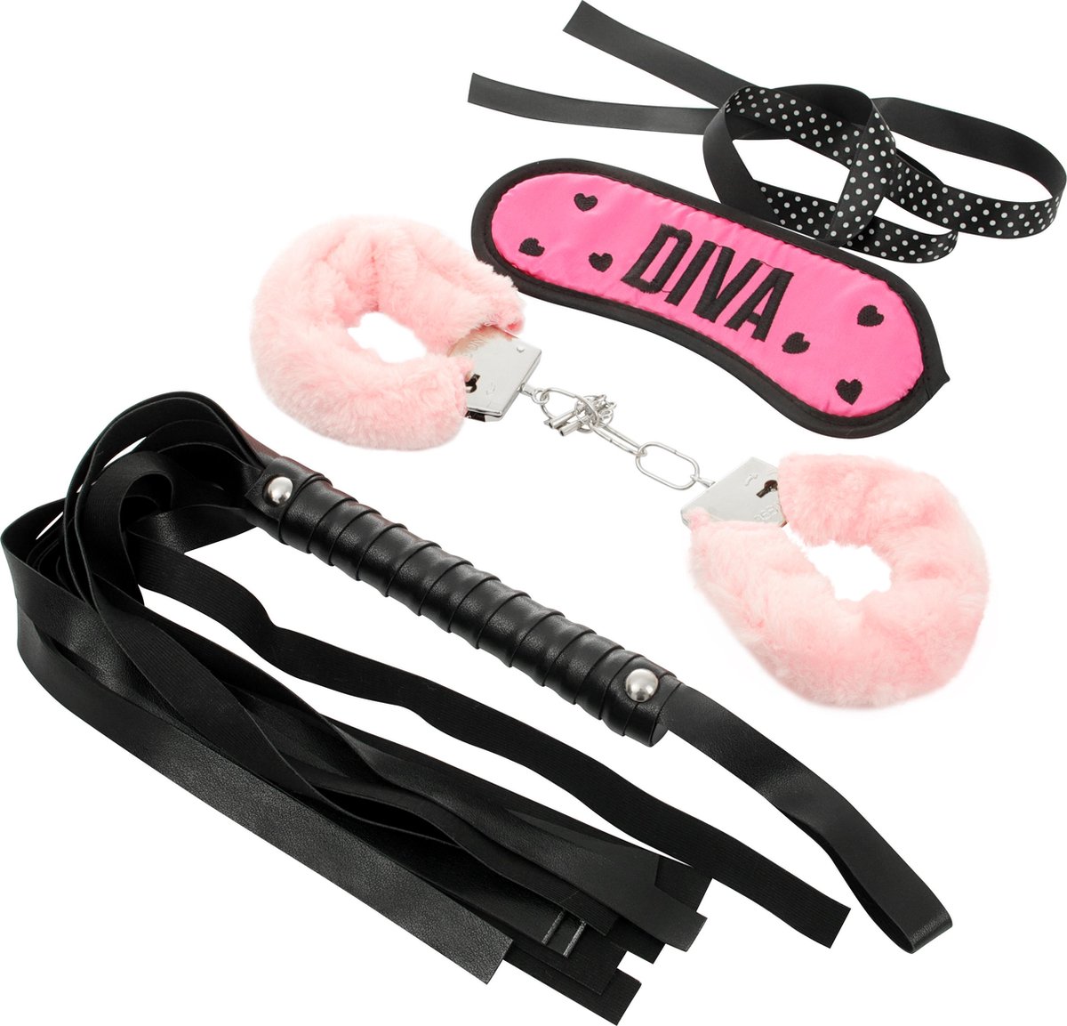 Goedkoopste Banoch | La Diva hot pink bondage | blinddoek, zweepje en handboeien