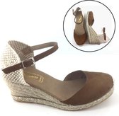 Stravers - Espadrilles met 35 met Sleehakken Camel Suede Kleine Maten