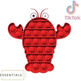 ESSENTIALS73 Fidget Toy Pop it - Kreeft - Lobser - Rood - Tiktok - Popper - Speelgoed - Alfabet