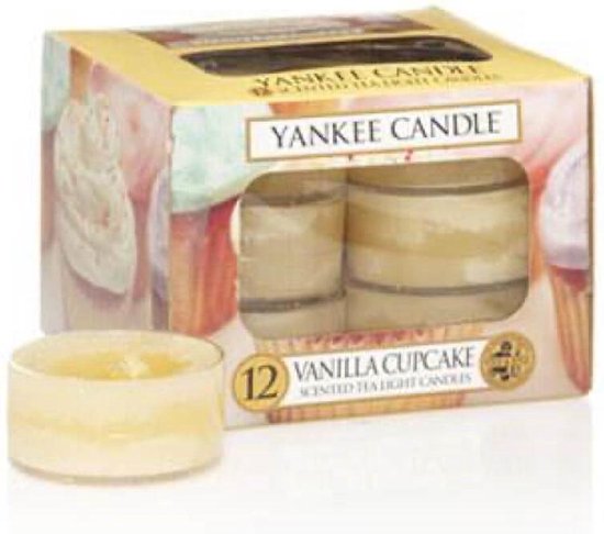 Yankee Candle Vanilla Cupcake waxinelichtjes 12 stuks