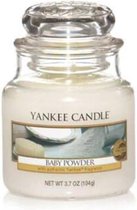 Yankee Candle Geurkaars Small Baby Powder - 9 cm / ø 6 cm