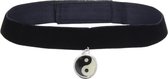 Zac's Alter Ego Choker Velvet with Yin Yang pendant Zwart